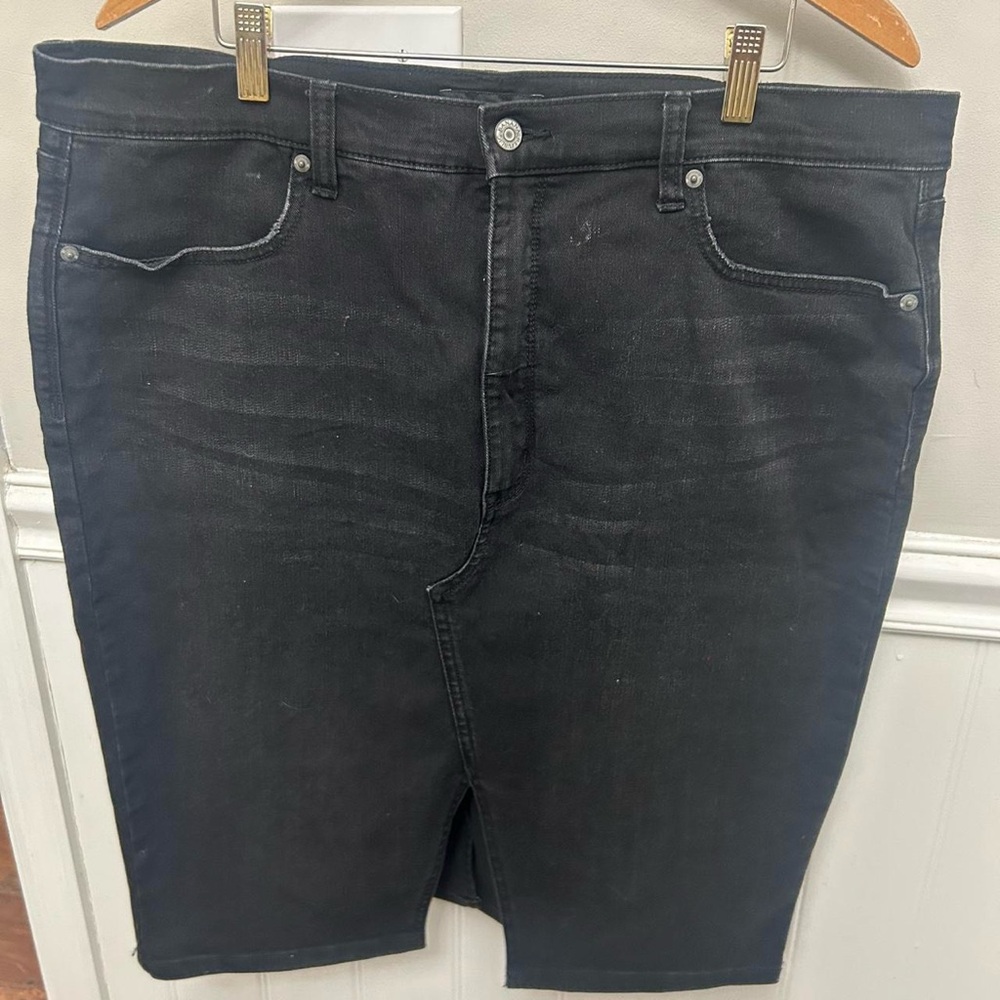 Black Denim Pencil Skirt